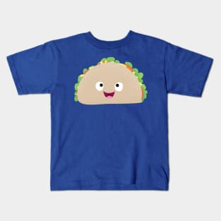 Cute happy smiling taco cartoon illustration Kids T-Shirt